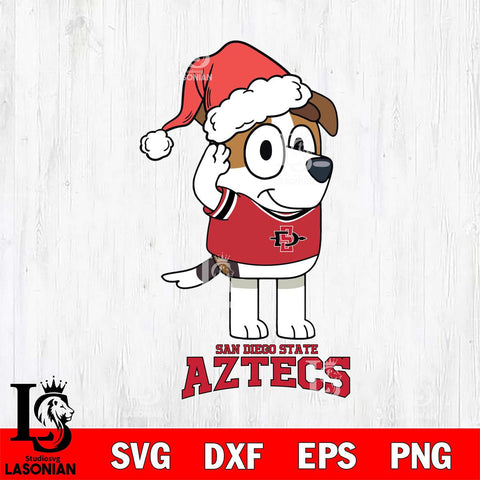 San Diego State Aztecs Christmas Bluey Jack Sport Cut Files,Bluey Cricut,Christmas Svg , Bluey svg , Digital Download, dxf eps png pdf file