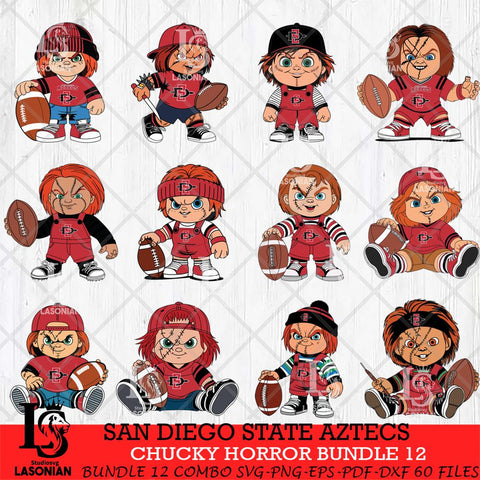 San Diego State Aztecs Chucky Horror Bundle 12 SVG Eps Dxf Png File, Bundle NCAA svg, Digital Download, Instant Download