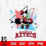 San Diego State Aztecs Cute Daisy Duck Cheerleader SVG DXF EPS PNG FILE, NCAA File Cut,Digital Download,Instant Download