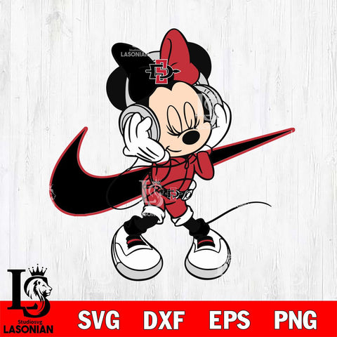San Diego State Aztecs Cute Minnie Mouse Dancing Svg Eps Dxf Png File, NCAA svg, Digital Download, Instant Download