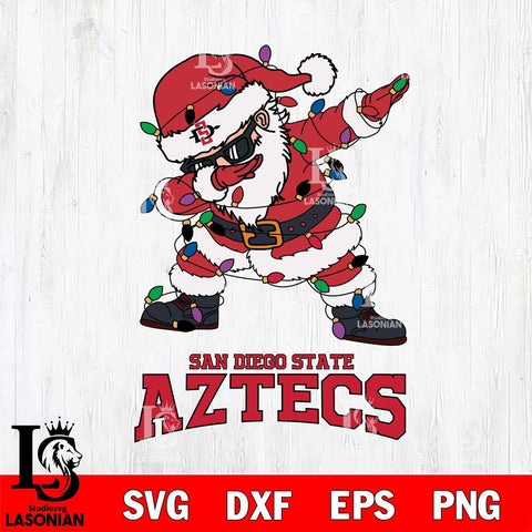 San Diego State Aztecs Dabbing Santa Claus Ugly Christmas Svg dxf eps png pdf file,NCAA svg,Digital Download,Cricut file
