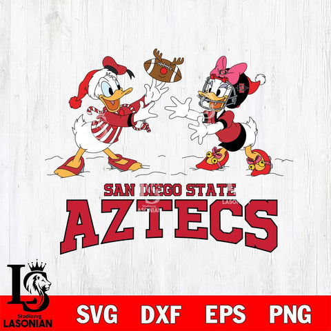 San Diego State Aztecs Donald Duck & Daisy Duck Football Cricut,Christmas SVG DXF EPS PNG FILE, NCAA Digital Download,Instant Download, Silhouette