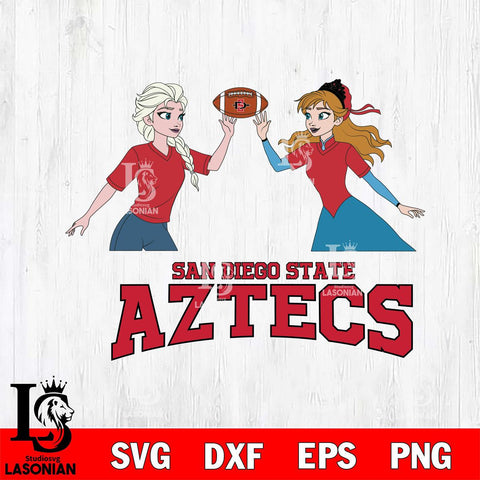 San Diego State Aztecs Elsa & Anna Football Cricut,Christmas SVG DXF EPS PNG FILE, NCAA Digital Download,Instant Download, Silhouette