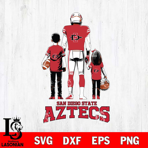 San Diego State Aztecs Father And Child Football SVG DXF EPS PNG FILE,NCAA SVG, Father day Digital Download,Instant Download, Silhouette