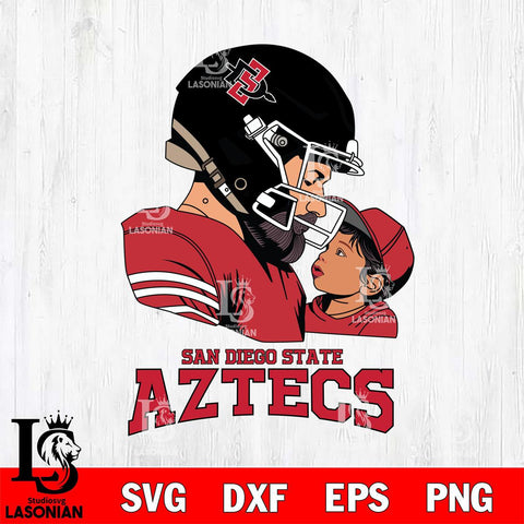San Diego State Aztecs Father And Child Rugby SVG DXF EPS PNG FILE,NCAA SVG, Father day Digital Download,Instant Download, Silhouette