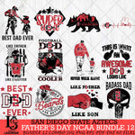 San Diego State Aztecs Fathers Day NCAA Bundle 12 Svg Eps Dxf Png File, Digital Download, Instant Download