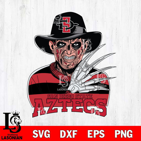 San Diego State Aztecs Freddy Krueger Horror Halloween Svg Eps Dxf Png File, NCAA svg, Digital Download, Instant Download