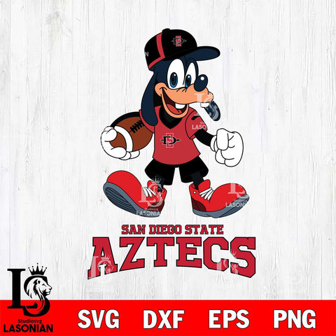 San Diego State Aztecs Goofy Football Player SVG DXF EPS PNG FILE,NCAA svg ,Football Digital Download,Instant Download, Silhouette