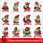 San Diego State Aztecs Grinch Christmas NCAA Bundle 12 Svg Eps Dxf Png File,Cricut files, Digital Download, Instant Download