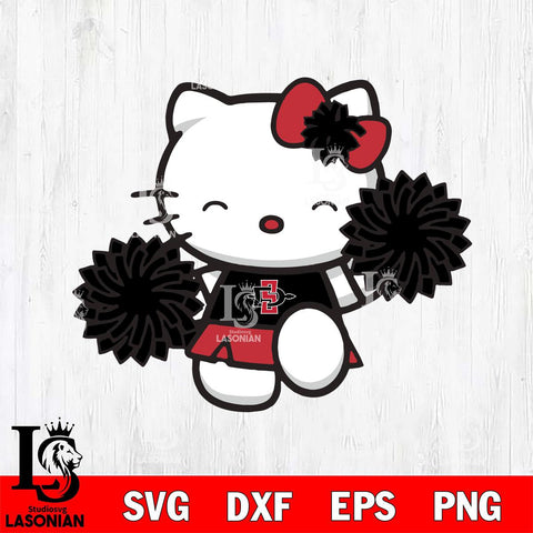 San Diego State Aztecs Hello Kitty Cheerleader Svg Eps Dxf Png File, Digital Download, Instant Download