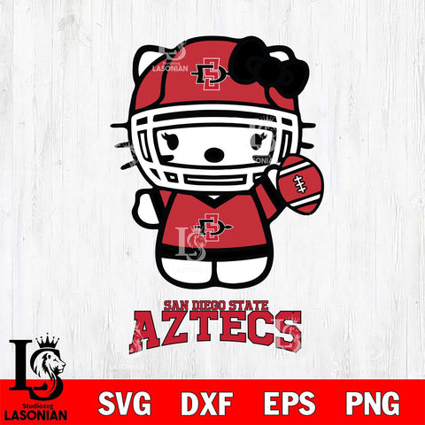 San Diego State Aztecs Hello Kitty NCAA 1 Svg Eps Dxf Png File, Digital Download, Instant Download