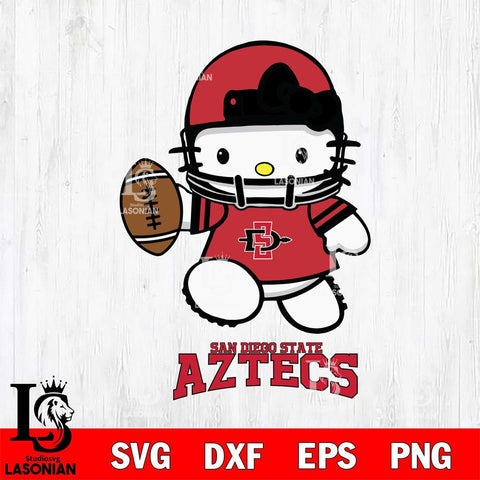 San Diego State Aztecs Hello Kitty NCAA 4 Svg Eps Dxf Png File, Digital Download, Instant Download