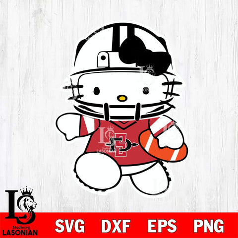 San Diego State Aztecs Hello Kitty sport 8 Svg Eps Dxf Png File, NCAA svg, Digital Download, Instant Download