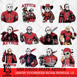 San Diego State Aztecs Jason Voorhees Horror Bundle 12 SVG Eps Dxf Png File, bundle NCAA svg, Digital Download, Instant Download