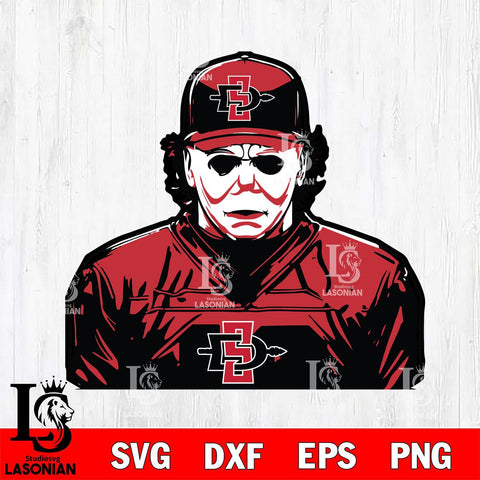 San Diego State Aztecs Michael Myers Horror Halloween Svg Eps Dxf Png File, NCAA svg, Digital Download, Instant Download