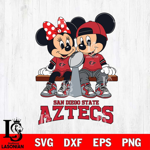San Diego State Aztecs Mickey And Minnie Football Champions Svg Eps Dxf Png File, NCAA svg , Digital Download , Instant Download, Cricut File