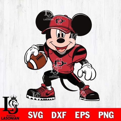 San Diego State Aztecs Mickey Mouse Svg Eps Dxf Png File, NCAA svg, Digital Download, Instant Download