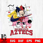 San Diego State Aztecs Minnie Mouse Dancing SVG DXF EPS PNG FILE, NCAA File Cut,Digital Download,Instant Download