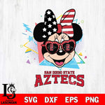 San Diego State Aztecs Minnie Mouse Love Sport SVG DXF EPS PNG FILE, NCAA File Cut,Digital Download,Instant Download