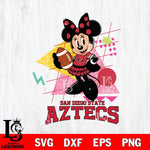San Diego State Aztecs Minnie Mouse Sport SVG DXF EPS PNG FILE, NCAA File Cut,Digital Download,Instant Download