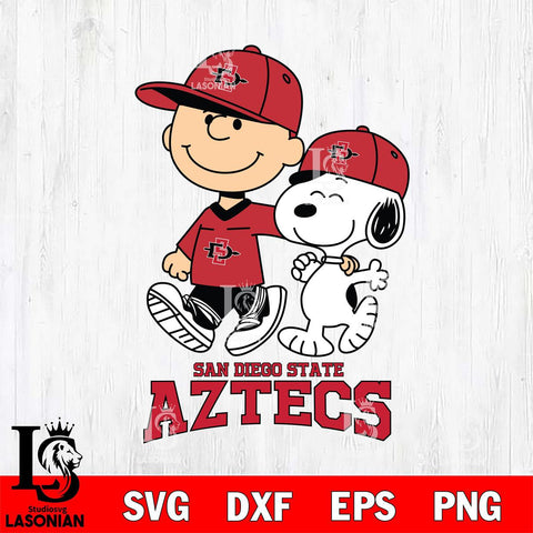 San Diego State Aztecs Peanuts Snoopy Friends SVG DXF EPS PNG FILE,Snoopy File Cut, NCAA Digital Download,Instant Download,Christmas Silhouette
