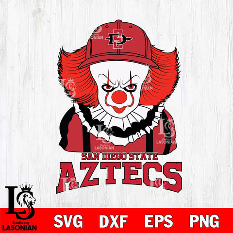 San Diego State Aztecs Pennywise Horror Sport 10 Svg Eps Dxf Png File, Digital Download