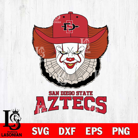 San Diego State Aztecs Pennywise Horror Sport 12 Svg Eps Dxf Png File, Digital Download