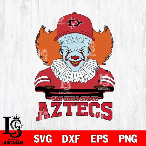 San Diego State Aztecs Pennywise Horror Sport 2 Svg Eps Dxf Png File, Digital Download