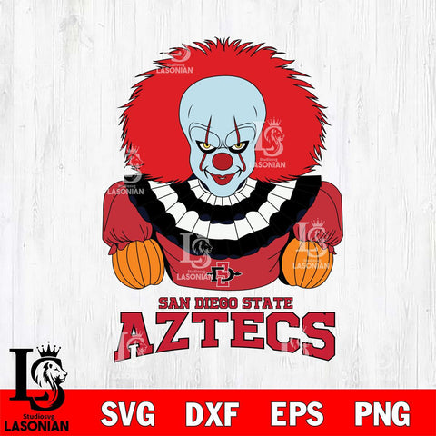 San Diego State Aztecs Pennywise Horror Sport 3 Svg Eps Dxf Png File, Digital Download