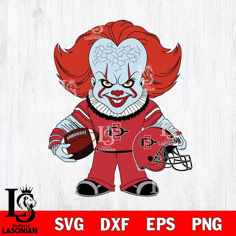 San Diego State Aztecs Pennywise Horror Sport Svg Eps Dxf Png File, Digital Download