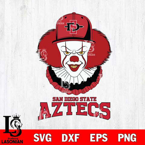 San Diego State Aztecs Pennywise Horror Sport 4 Svg Eps Dxf Png File, Digital Download