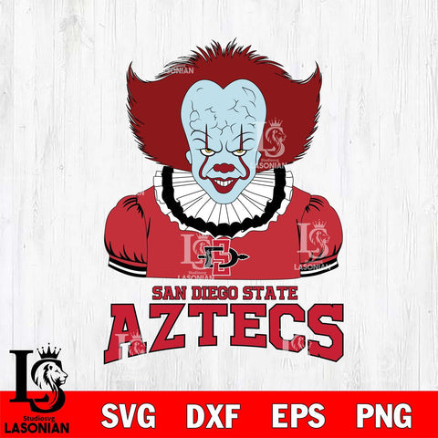 San Diego State Aztecs Pennywise Horror Sport 5 Svg Eps Dxf Png File, Digital Download