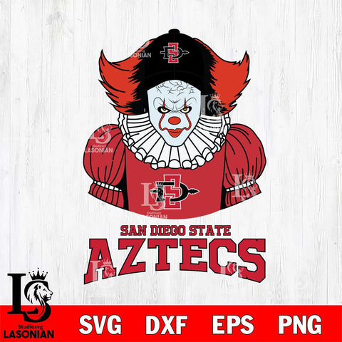 San Diego State Aztecs Pennywise Horror Sport 7 Svg Eps Dxf Png File, Digital Download