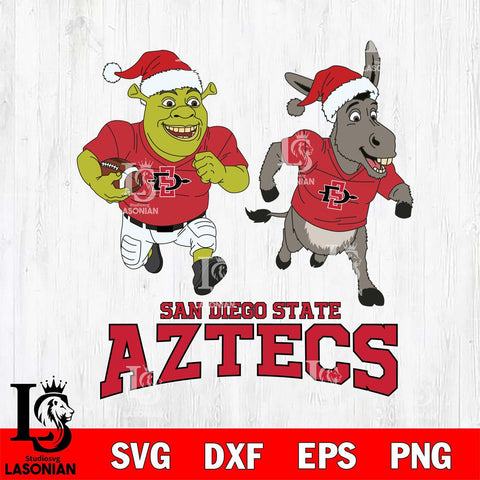 San Diego State Aztecs Shrek and Donkey Football Cricut,Christmas SVG DXF EPS PNG FILE, NCAA Digital Download,Instant Download, Silhouette