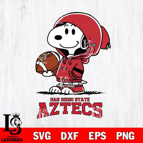 San Diego State Aztecs Snoopy Football Svg Eps Dxf Png File, NCAA svg , Digital Download , Instant Download, Cricut File