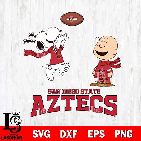 San Diego State Aztecs Snoopy & Charlie Brown Football Cricut,Christmas SVG DXF EPS PNG FILE, NCAA Digital Download,Instant Download, Silhouette