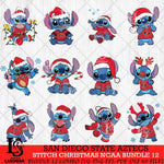 San Diego State Aztecs Stitch Christmas NCAA Bundle 12 Svg Eps Dxf Png File, Digital Download, Instant Download