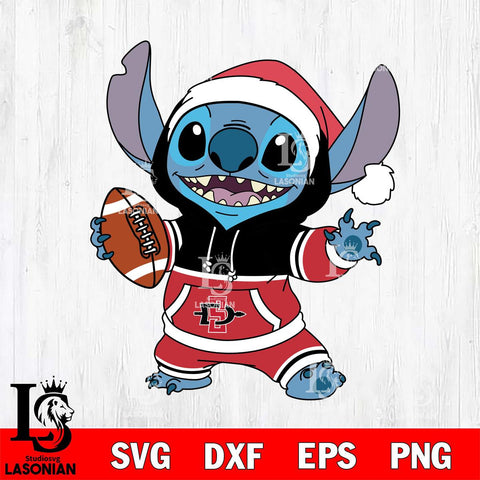 San Diego State Aztecs Stitch Football Christmas File Cut, NCAA SVG DXF EPS PNG FILE, Digital Download , Criucut , Silhouette