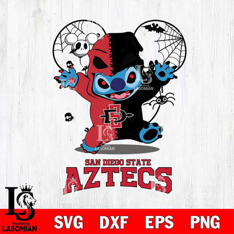 San Diego State Aztecs Stitch Horror Halloween 2 Svg Eps Dxf Png File, Digital Download, Instant Download