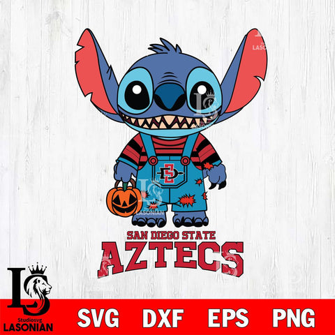 San Diego State Aztecs Stitch Horror Halloween Svg Eps Dxf Png File, NCAA svg, Digital Download, Instant Download