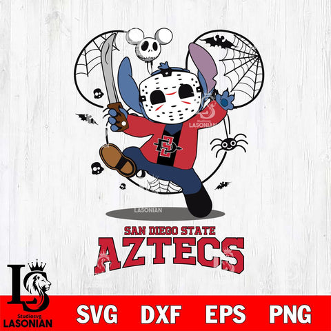 San Diego State Aztecs Stitch jason voorhees Halloween Svg Eps Dxf Png File, Digital Download, Instant Download