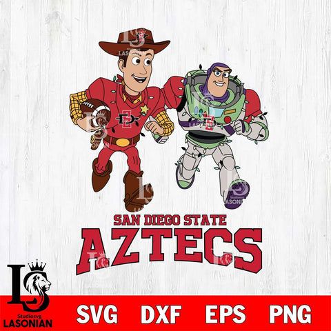 San Diego State Aztecs Woody & Buzz Lightyear Football Cricut,Christmas SVG DXF EPS PNG FILE, NCAA Digital Download,Instant Download, Silhouette