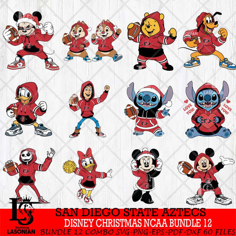 San Diego State Aztecs  Disney christmas NCAA Bundle File Cut, Bundle NCAA SVG DXF EPS PNG FILE, Digital Download , Criucut , Silhouette