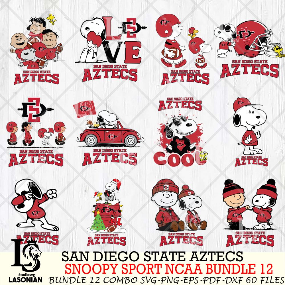 San Diego State Aztecs Snoopy NCAA Bundle 12 SVG – lasoniansvg