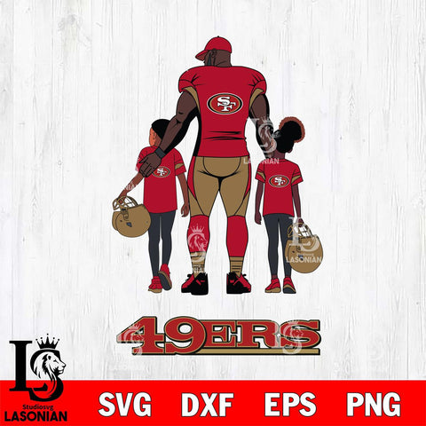 San Francisco 49ers 3 Father and son Rugby SVG DXF EPS PNG FILE,NFL SVG, Father day Digital Download,Instant Download, Silhouette