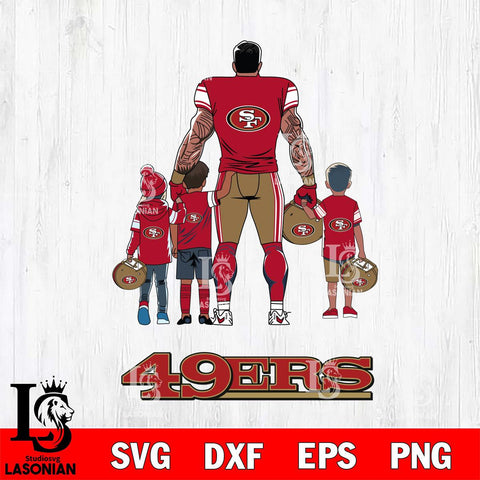 San Francisco 49ers 4 Father and son Rugby SVG DXF EPS PNG FILE,NFL SVG, Father day Digital Download,Instant Download, Silhouette