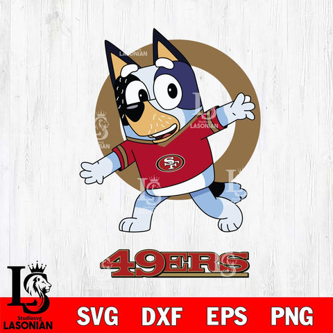 San Francisco 49ers Bandit Heeler Rugby Svg Eps Dxf Png File, Digital Download ,Instant Download, Cricut File