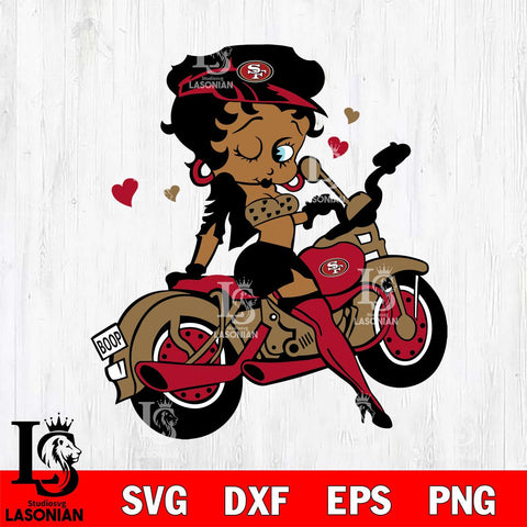 San Francisco 49ers Betty Boop And Badass Motor SVG Svg Eps Dxf Png File, Digital Download, Instant Download