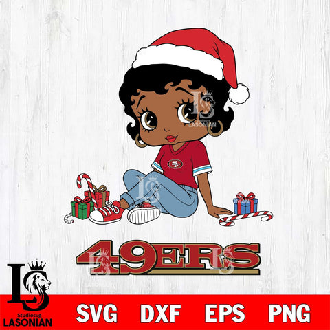 San Francisco 49ers Betty Boop Christmas File Cut, NFL SVG DXF EPS PNG PDF File, Digital Download , Criucut , Silhouette