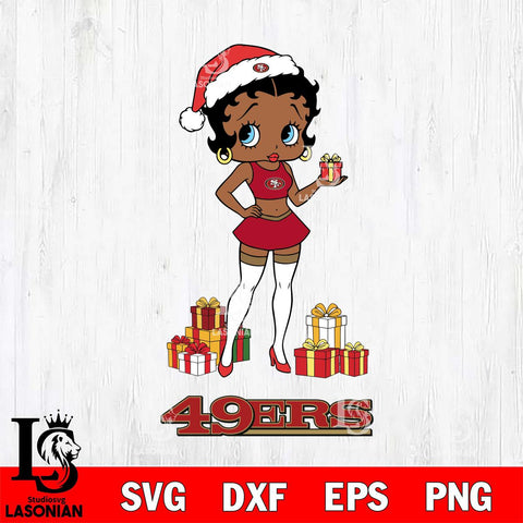 San Francisco 49ers Betty Boop Christmas Gift File Cut, NFL SVG DXF EPS PNG PDF File, Digital Download , Criucut , Silhouette